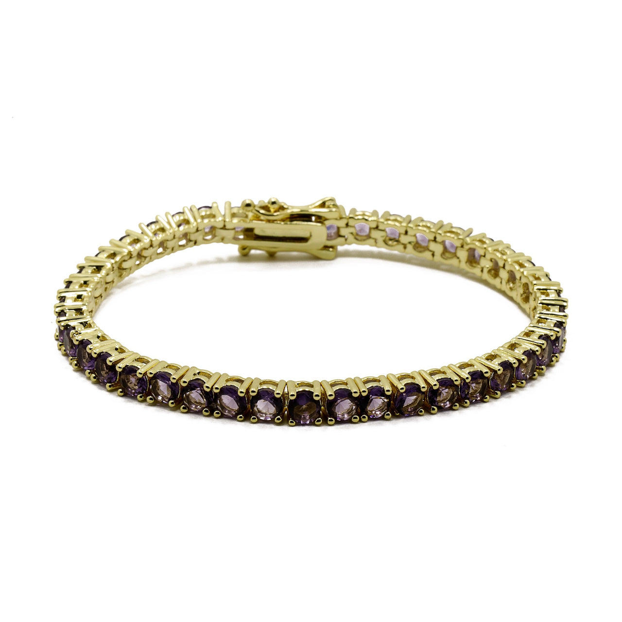 Tennis Bracelet Amethyste Gold 17cm