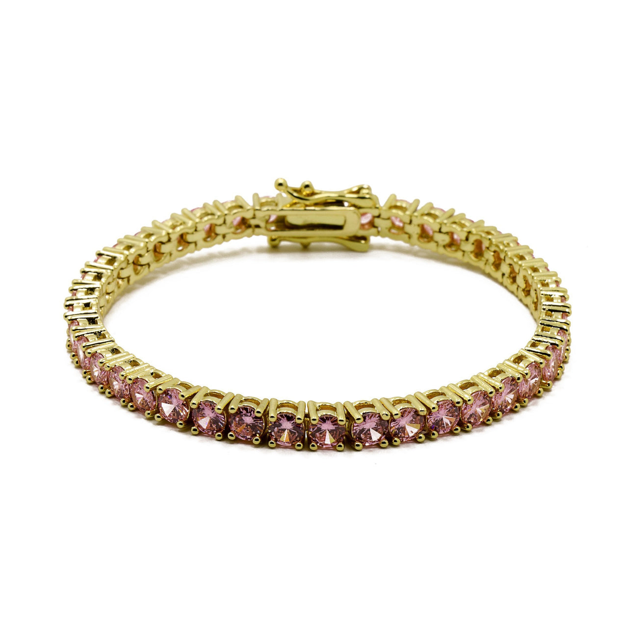 Tennis Bracelet Pink Gold 17Cm