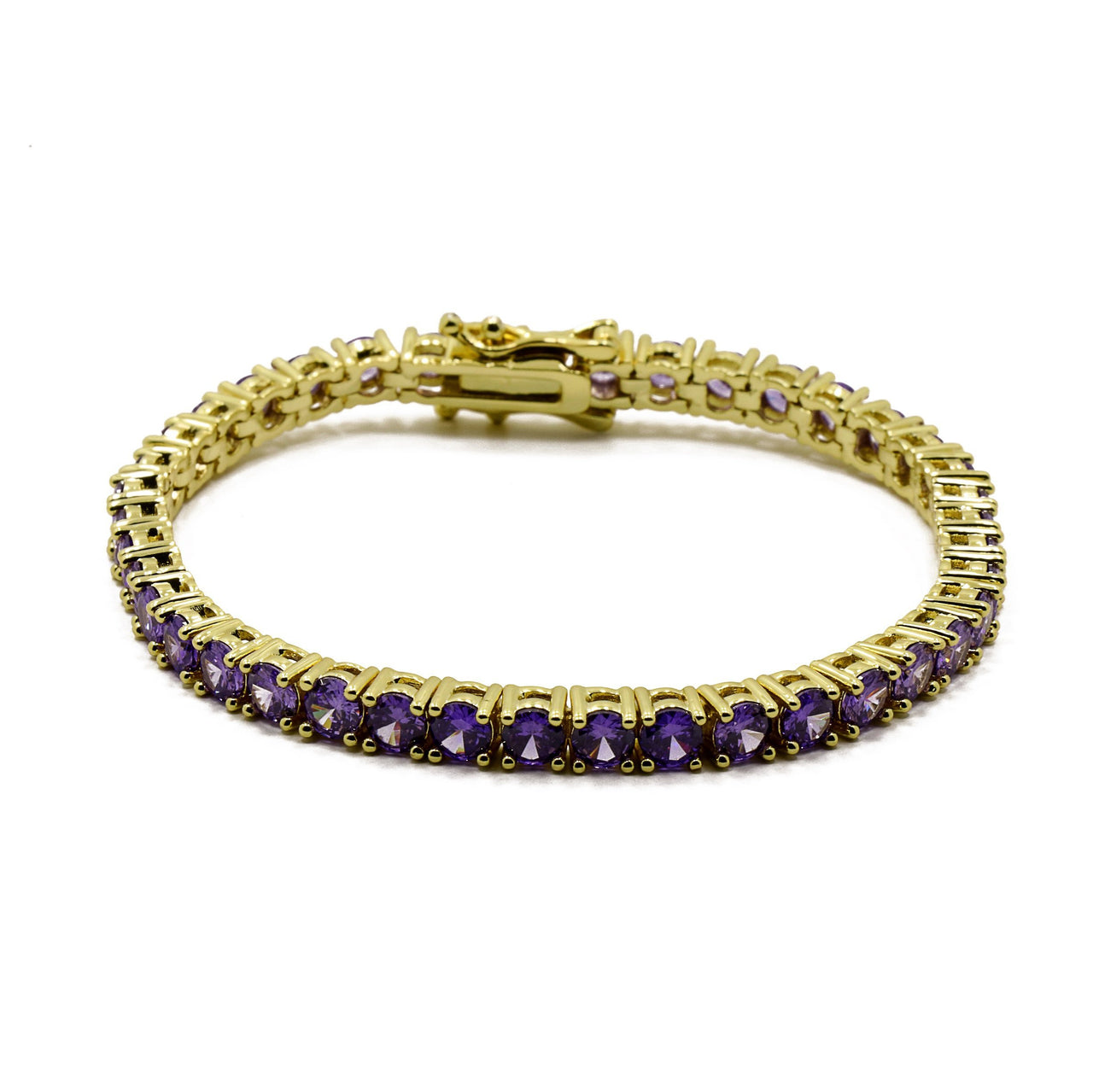 Tennis Bracelet Violet Gold 17Cm