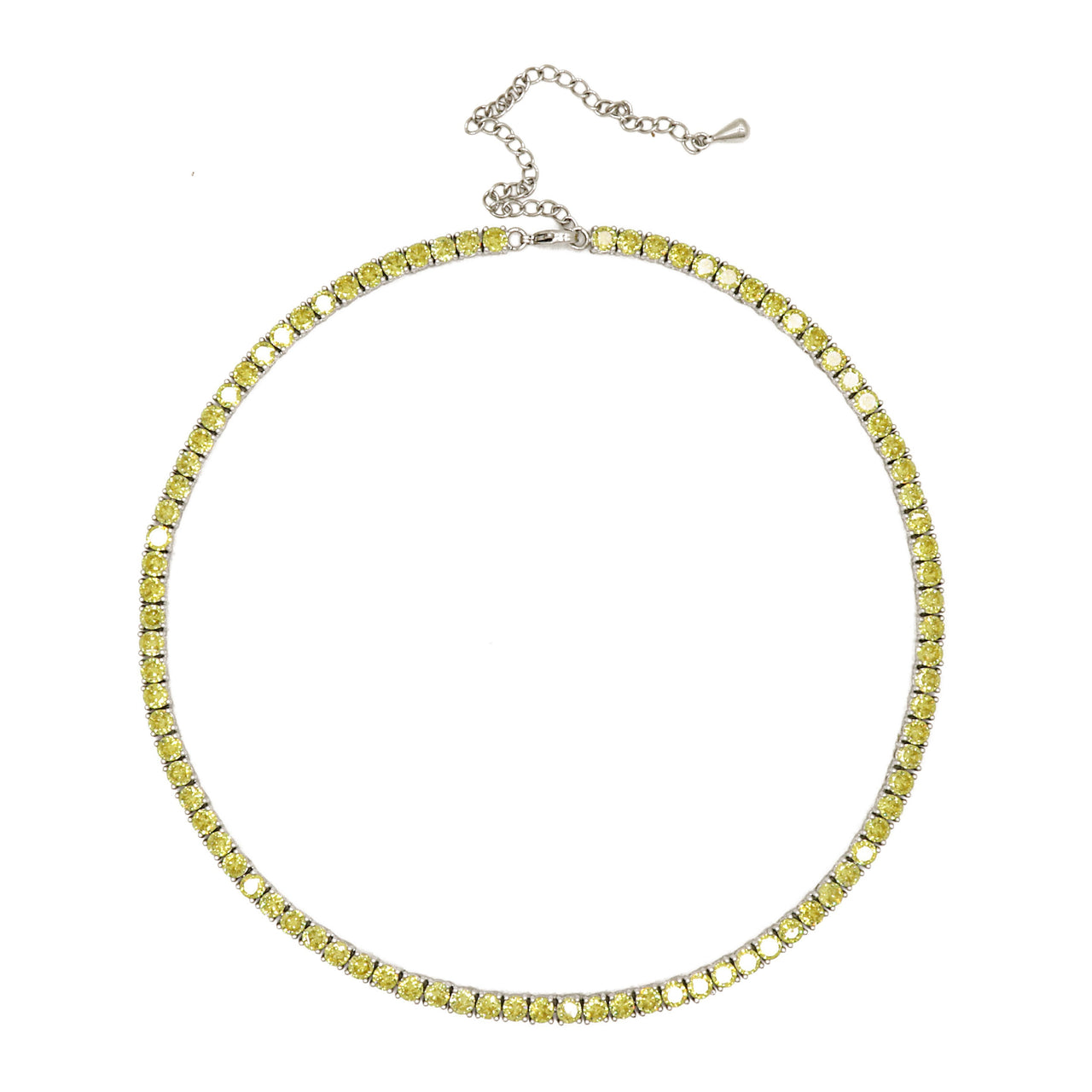 Tennis Necklace Yellow Silver