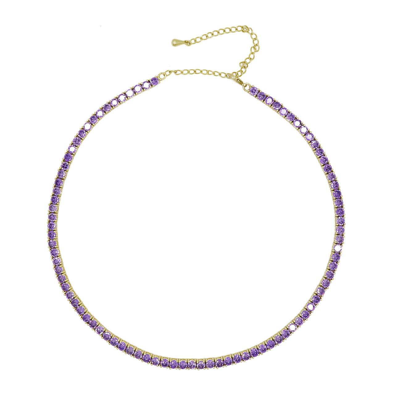 Tennis Necklace Violet Gold