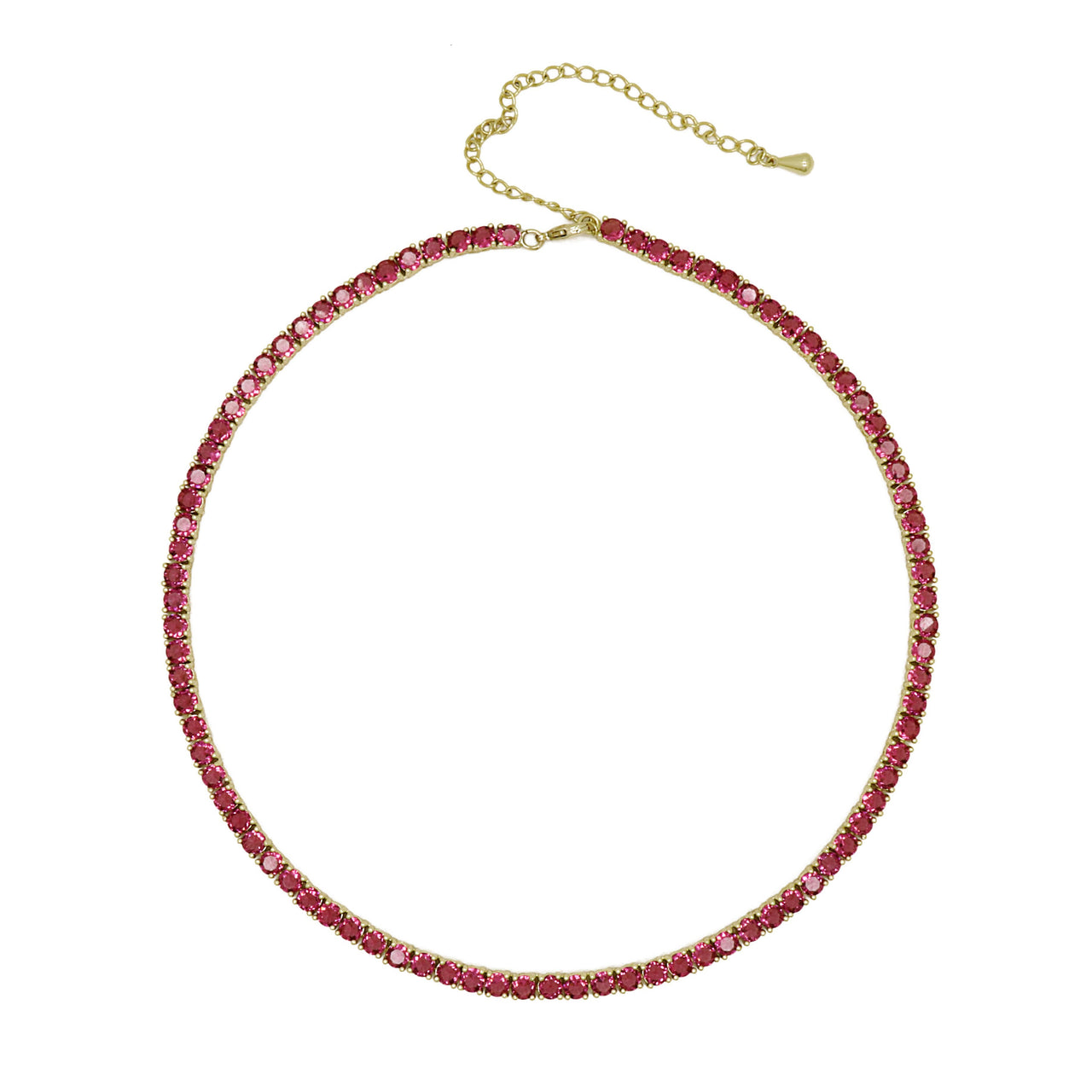 Tennis Necklace Radiant Pink Gold