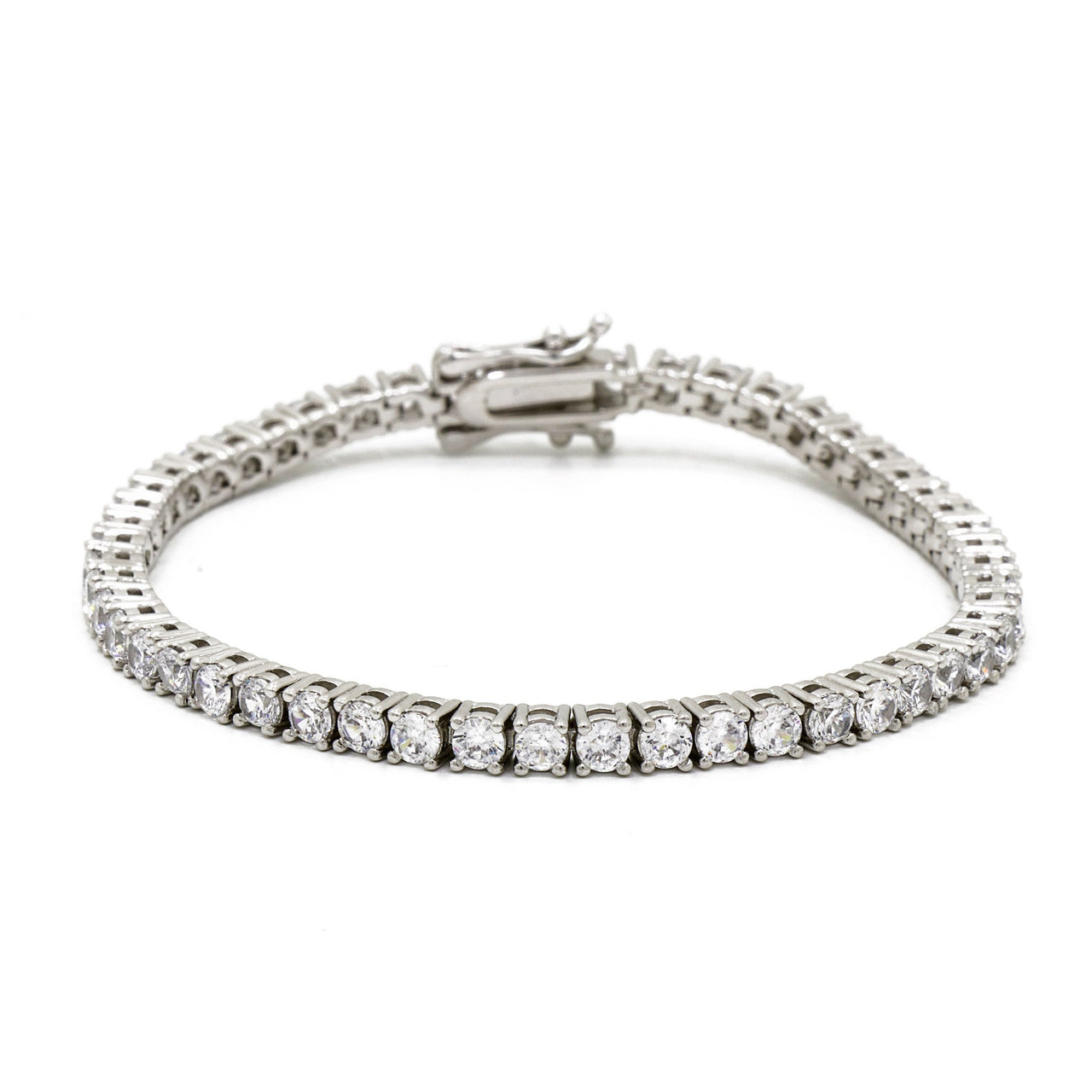 Gigi Tennis Bracelet White 3mm Silver