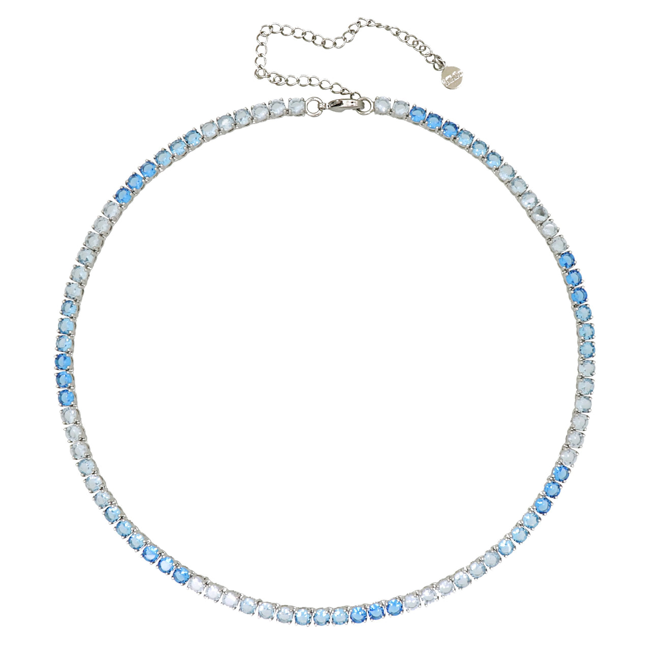 Gigi Tennis Necklace Gradient Blue/Silver 4mm