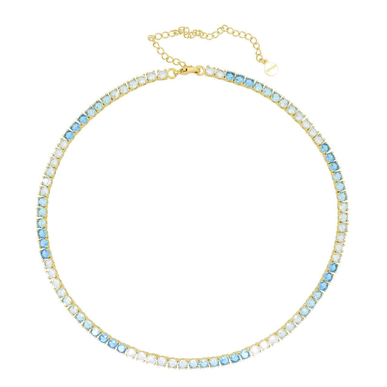 Gigi Tennis Necklace Gradient Blue/Gold 4mm