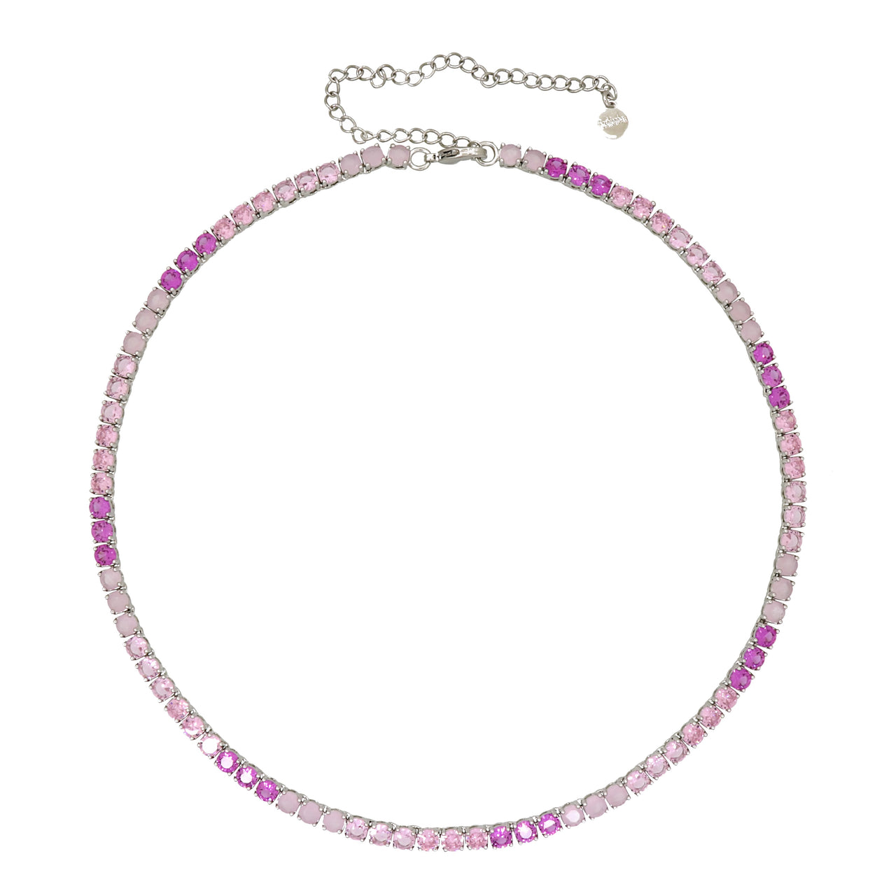 Gigi Tennis Necklace Gradient Pink/Silver 4mm