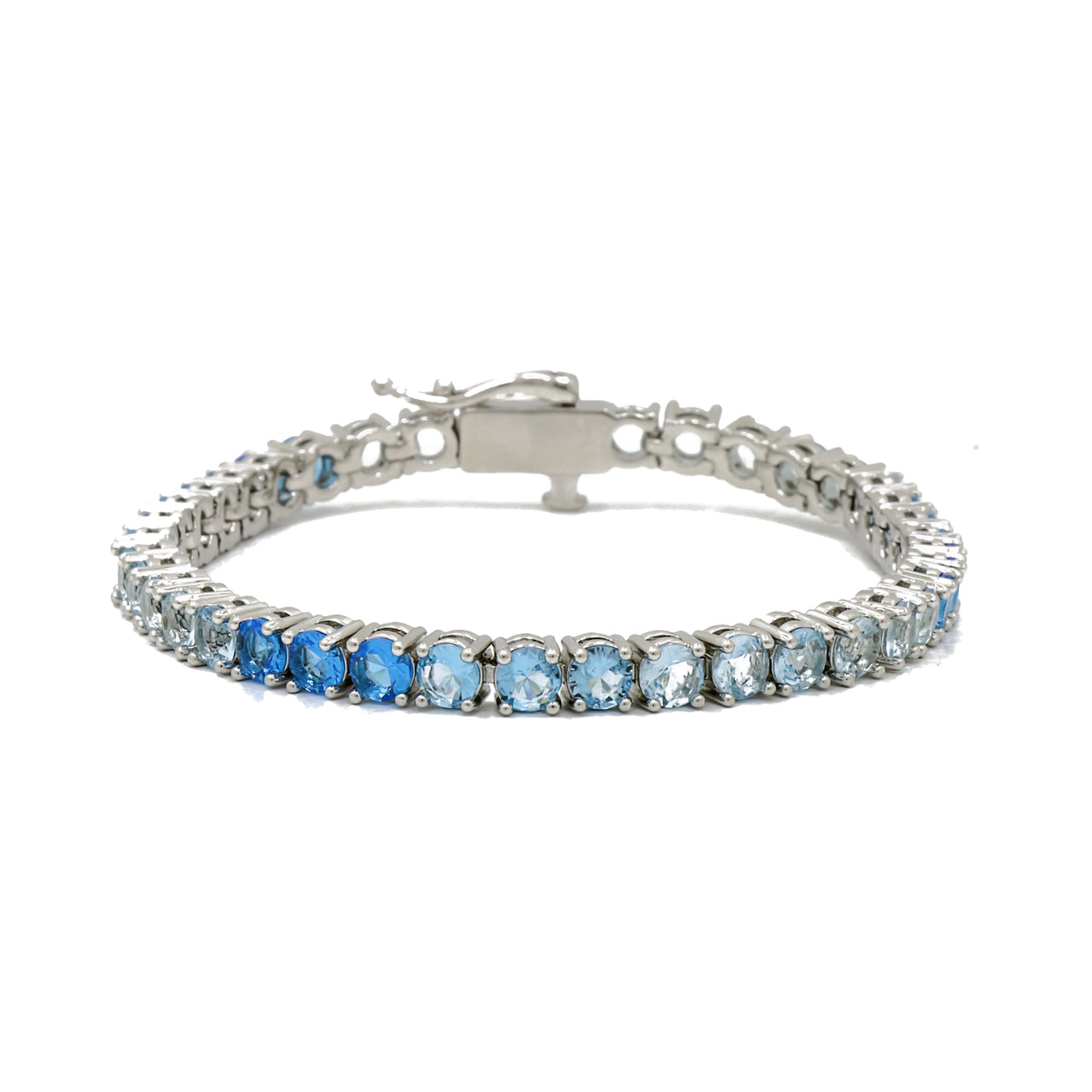 Gigi Tennis Bracelet Gradient Blue/Silver 4mm