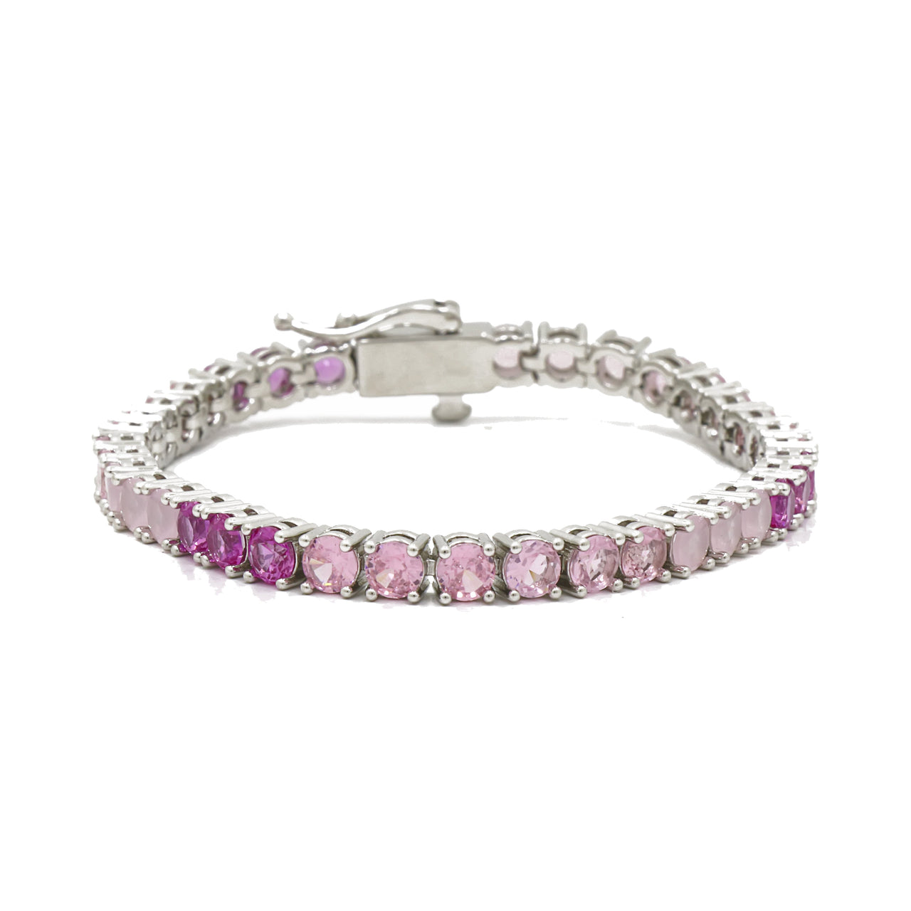 Gigi Tennis Bracelet Gradient Pink/Silver 4mm