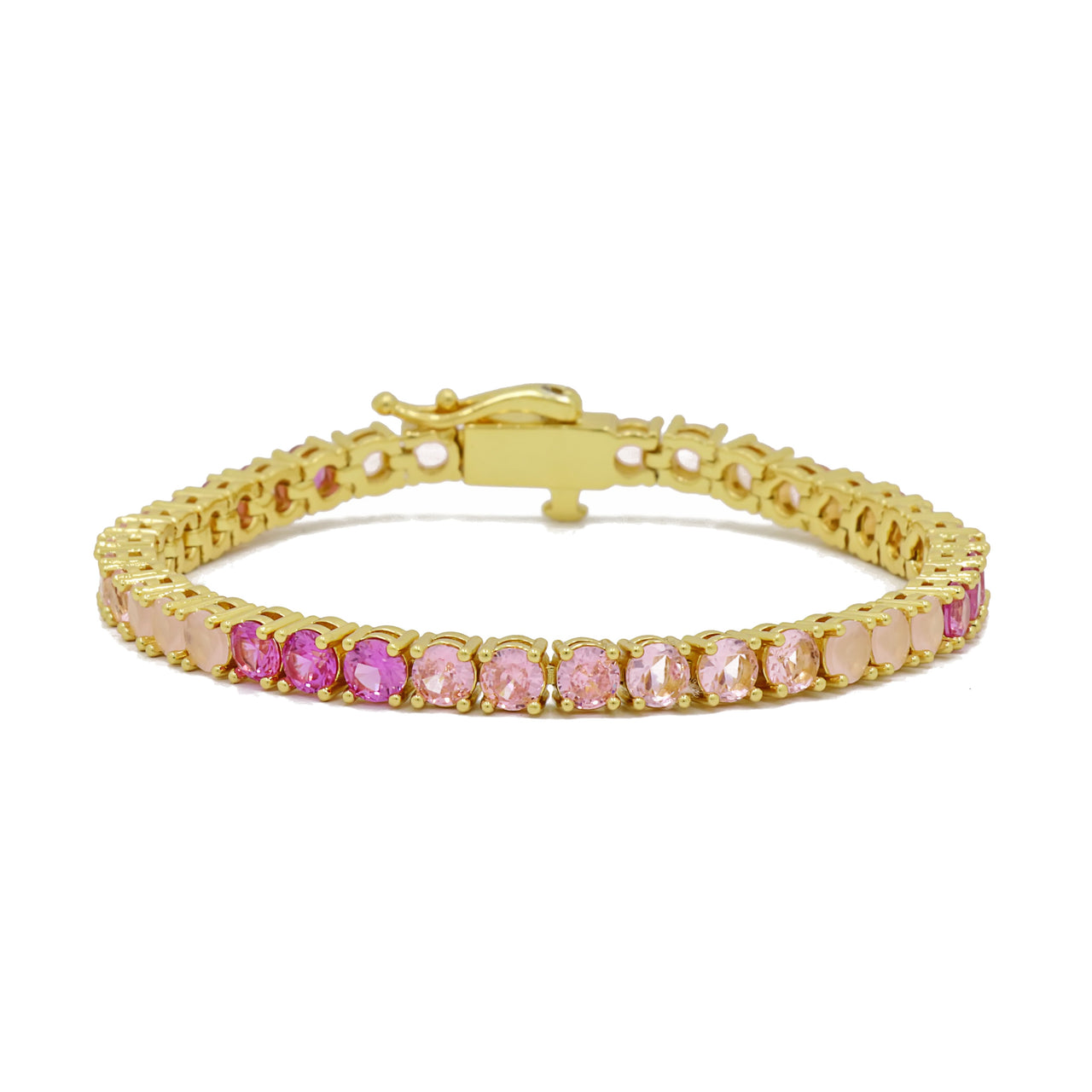 Gigi Tennis Bracelet Gradient Pink/Gold 4mm