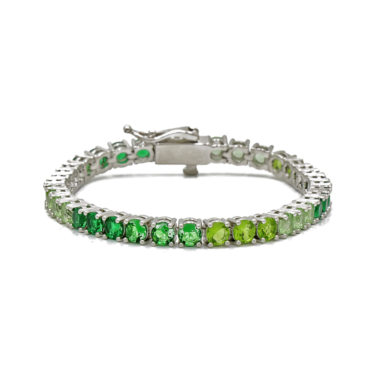 Gigi Tennis Bracelet Gradient Green/Silver 4mm