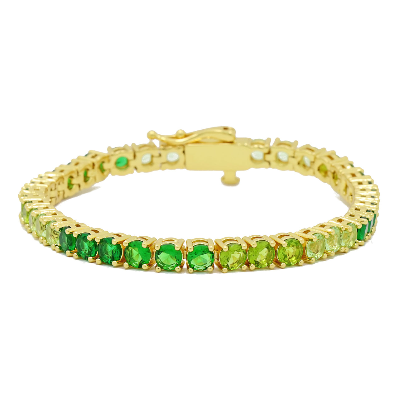 Gigi Tennis Bracelet Gradient Green/Gold 4mm