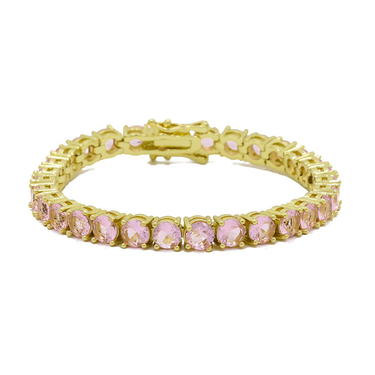 Gigi Tennis Bracelet Light Pink/Gold 5Mm 16Cm