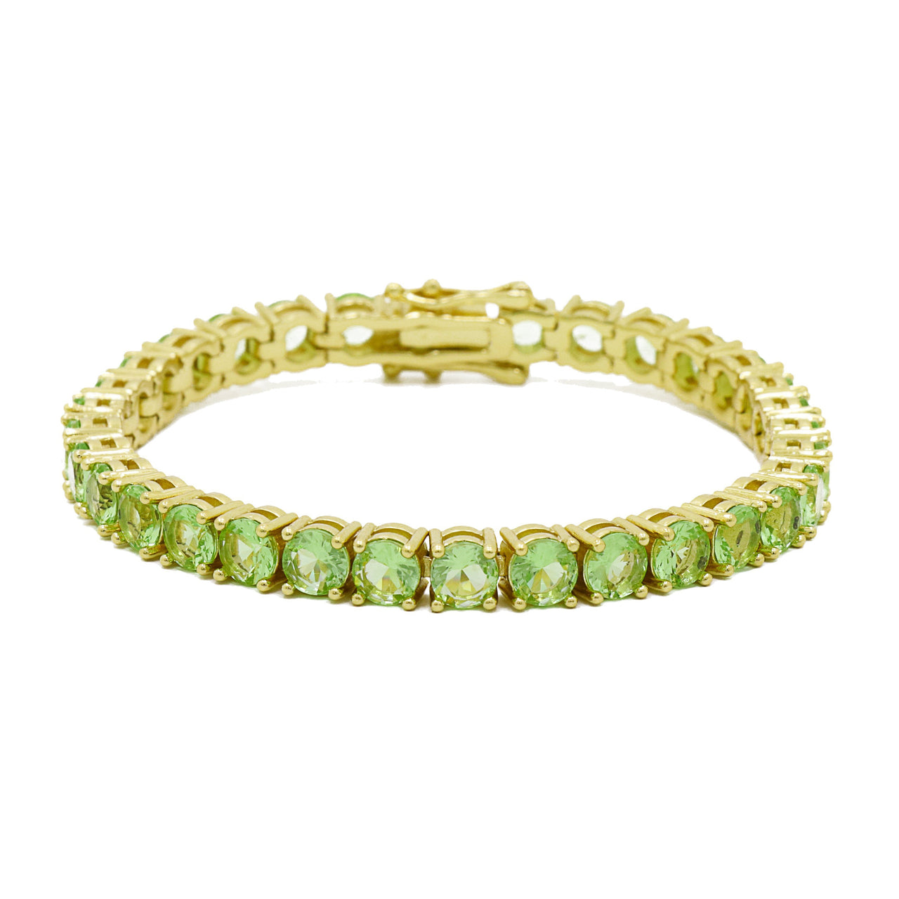 Gigi Tennis Bracelet Light Green/Gold 5Mm 16Cm