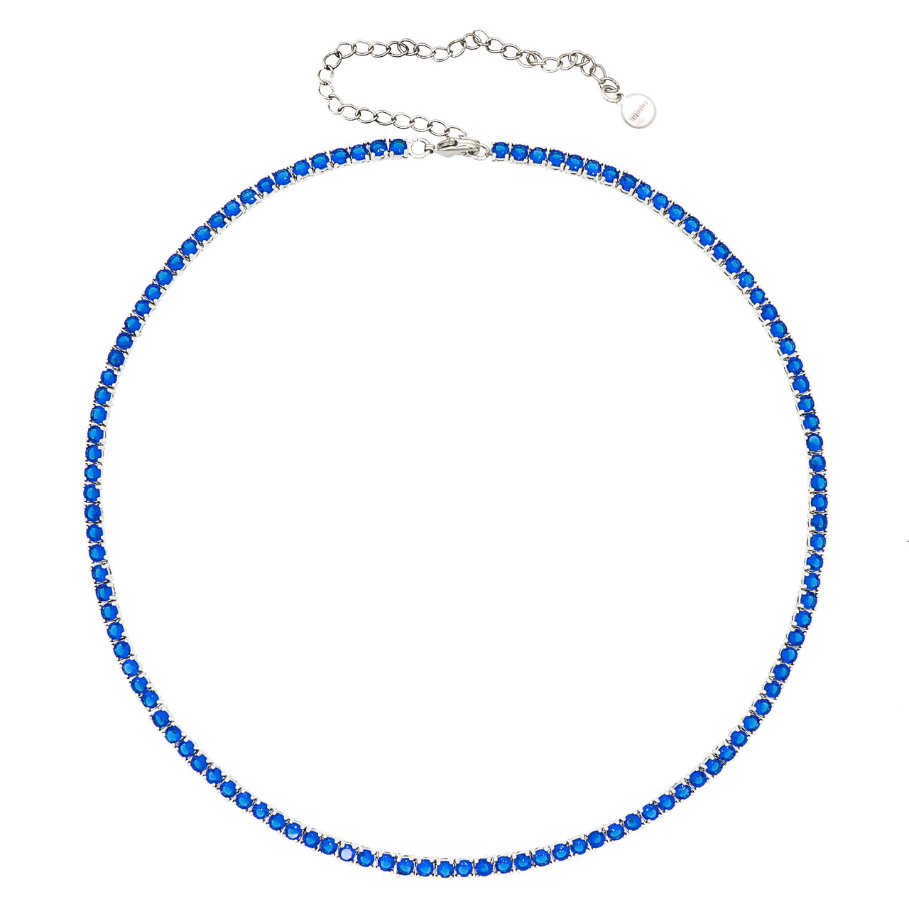 Gigi Tennis Necklace Blue/Silver 3mm