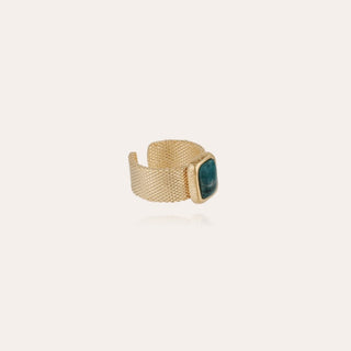 Totem Pierre ring large size gold - Apatite blue