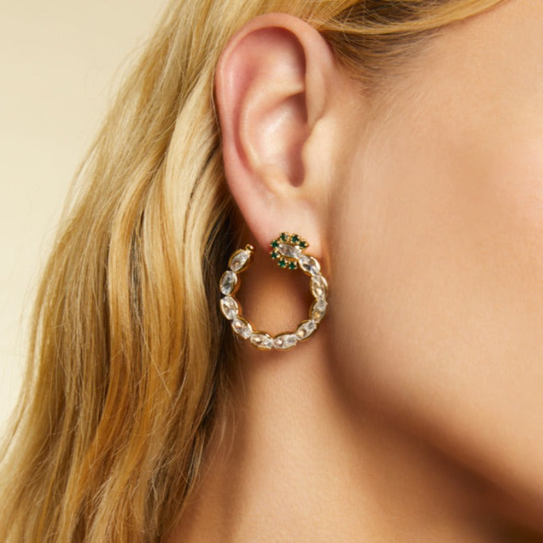 Riviera hoop earrings small size gold