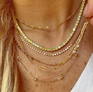 Gigi Tennis Necklace Yellow/Gold 3mm