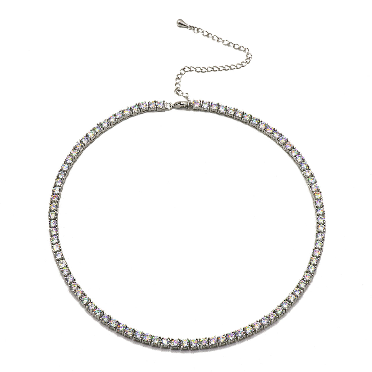 Gigi Tennis Necklace Crystal/ Silver